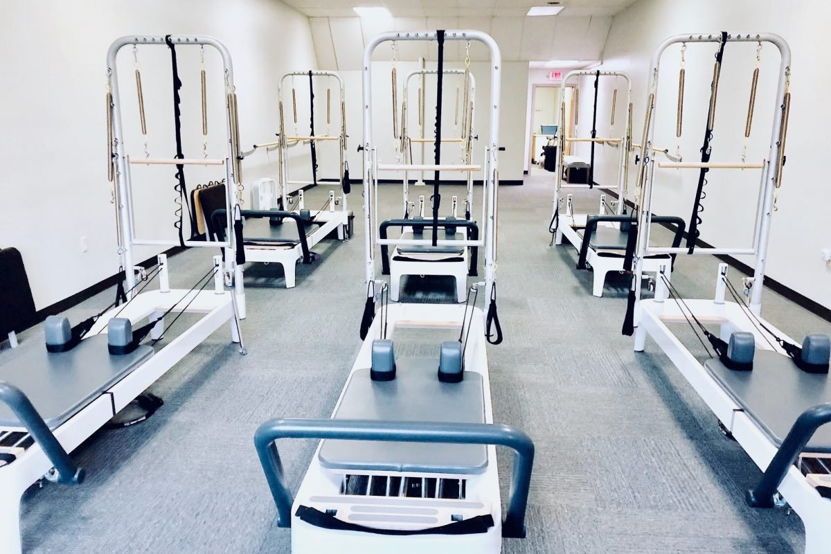An empty Pilates studio before class.